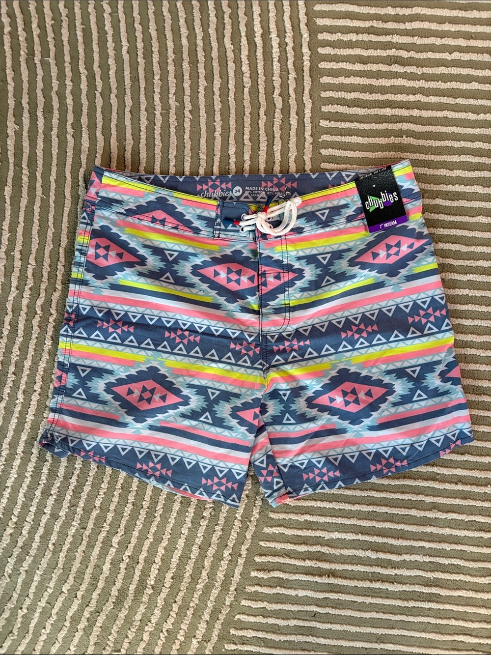 NWT Chubbies Swim 6” Shorts Back To Calientes size 34